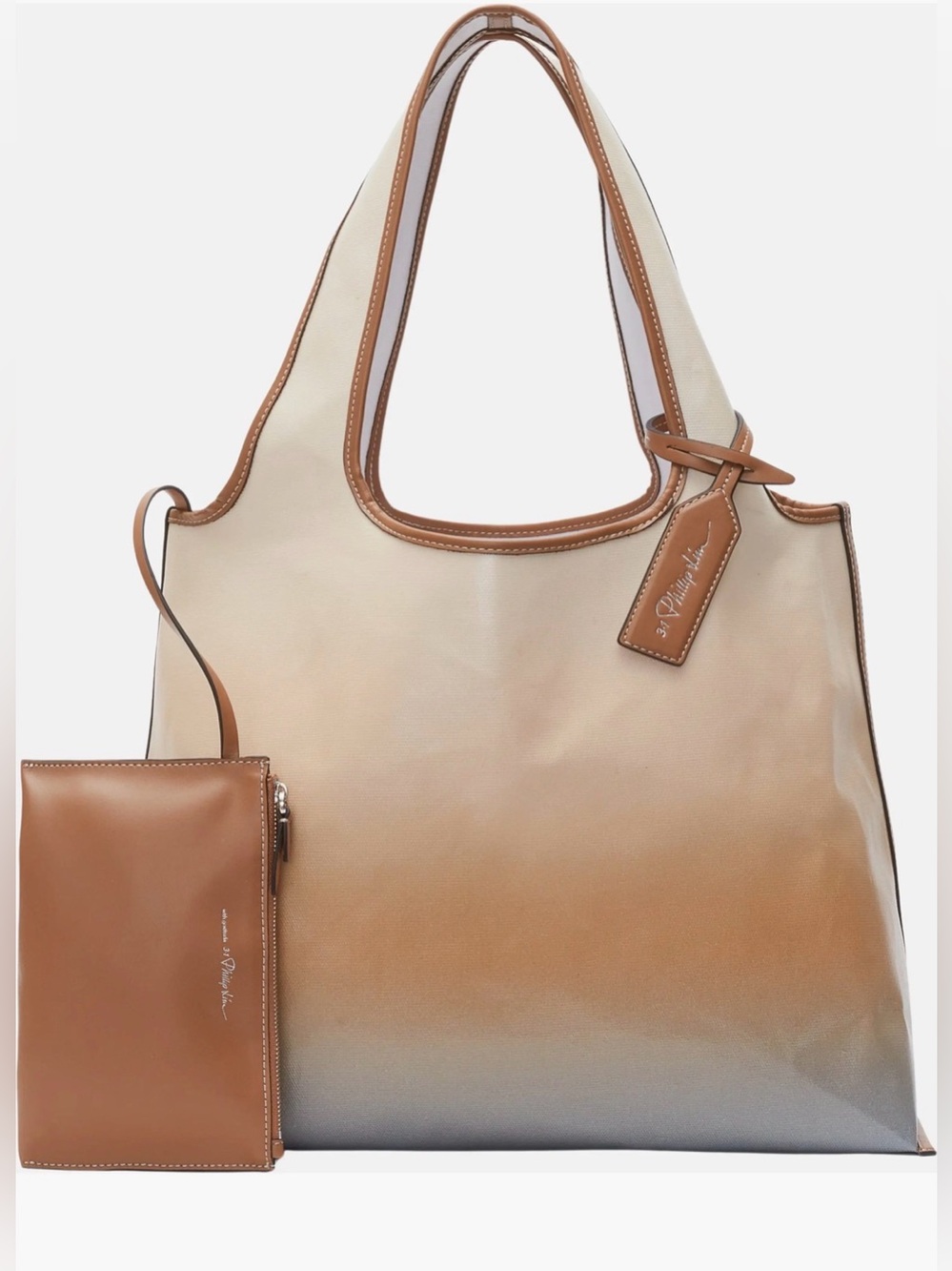 3.1 Phillip Lim Ombre Coated Canvas Market Tote Signature Leather-Trim